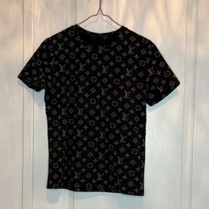 LV Black and White Monogram Tee